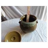 Ceramic Pot with Lid and Handles