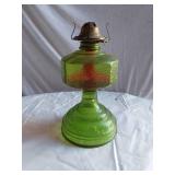 Antique Style Glass Oil Lamps - One with Green Glass
