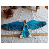 Ceramic Gnomes, Donkey, and Wooden Bird Mobile