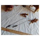 Ceramic Gnomes, Donkey, and Wooden Bird Mobile