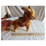 Ceramic Gnomes, Donkey, and Wooden Bird Mobile