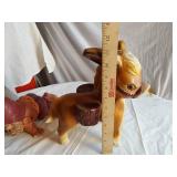 Ceramic Gnomes, Donkey, and Wooden Bird Mobile