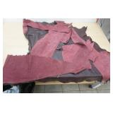 Maroon Leather (big piece & scraps)