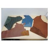 Leather Pieces (4 pieces) Brown, Blue, Green