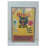Vintage Black Cat Fireworks Framed Poster