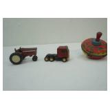 Vintage Toys Diecast Tractor, Tin Top, & Buddy L Semi