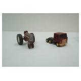 Vintage Toys Diecast Tractor, Tin Top, & Buddy L Semi