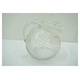 Vintage Anchor Hocking Manhattan Clear Ribbed Juice Pitcher (Slant Ball Jug) 24 oz