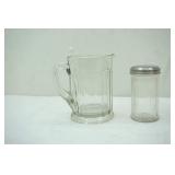 Vintage Anchor Hocking Clear Glass Creamer or Small Pitcher 1930s & Sugar Pourer