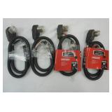 (4ct) Power Supply Extension Cords. 4 Conductor Grounded Dryer Cord Repair Kits