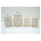1980s Era Goose Stoneware Canister Set (missing 1 lid)