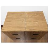 Pair of 2-Drawer Wood Finish Filing Cabinets with Keys