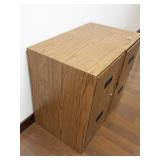 Pair of 2-Drawer Wood Finish Filing Cabinets with Keys