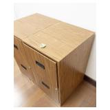 Pair of 2-Drawer Wood Finish Filing Cabinets with Keys