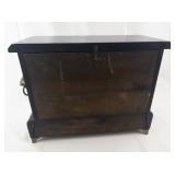 Antique E. Ingraham Black Mantel Clock with Ornate Brass Details