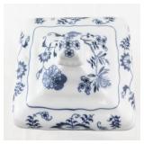 Blue Danube Covered Pedestal Wedding Bowl Porcelain Japan