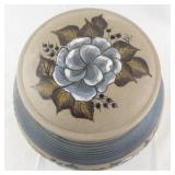 Hand-Painted Pottery Jar with Lid by H. Ruby