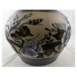 Hand-Painted Pottery Jar with Lid by H. Ruby