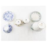 Vintage Bone China Teacup, Saucer, Creamer and Pitcher Set - Royal Albert Rosetime, Blue Floral, Gold Rim