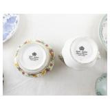 Vintage Bone China Teacup, Saucer, Creamer and Pitcher Set - Royal Albert Rosetime, Blue Floral, Gold Rim