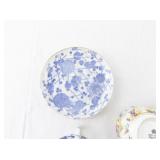 Vintage Bone China Teacup, Saucer, Creamer and Pitcher Set - Royal Albert Rosetime, Blue Floral, Gold Rim