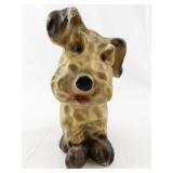 Vintage Chalkware Dog Figurine with Textured Finish