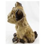 Vintage Chalkware Dog Figurine with Textured Finish