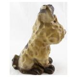 Vintage Chalkware Dog Figurine with Textured Finish