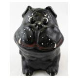 Vintage Black Bulldog Figurine Chalkware Dog