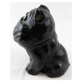 Vintage Black Bulldog Figurine Chalkware Dog
