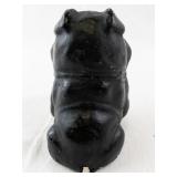 Vintage Black Bulldog Figurine Chalkware Dog