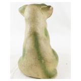 Vintage Chalkware Dog Figurine with Green Highlights