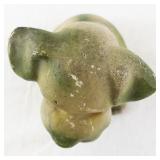 Vintage Chalkware Dog Figurine with Green Highlights
