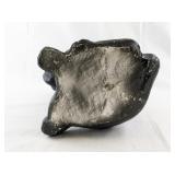 Vintage Black Bulldog Chalkware Figurine with Studded Collar