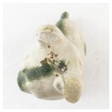 Antique Cast Chalkware Dog Figurine with Green Accents