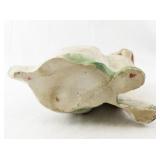 Antique Cast Chalkware Dog Figurine with Green Accents