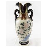 Vintage Japanese Satsuma Style Hand-Painted Ceramic Vase with Handles