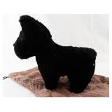 Vintage Black Dog Plush Stuffed Animal