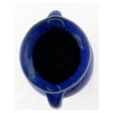 Vintage Blue Art Pottery Vase with Double Handles