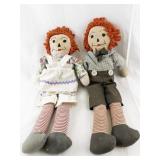 Pair of Vintage Raggedy Ann and Andy Cloth Dolls