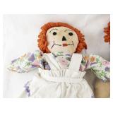 Pair of Vintage Raggedy Ann and Andy Cloth Dolls