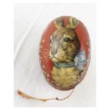 Vintage Paper Mache Easter Egg Boxes with Rabbit Design