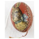 Vintage Paper Mache Easter Egg Boxes with Rabbit Design