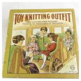 Vintage Toy Knitting Outfit and Wooden Doll Hutch
