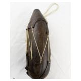 Vintage African Wooden Jug Canteen with Rope Strap