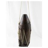 Vintage African Wooden Jug Canteen with Rope Strap