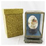 Decorative Hand-Painted Egg in Display Case with Gift Box