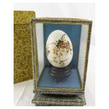 Decorative Hand-Painted Egg in Display Case with Gift Box