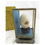 Decorative Hand-Painted Egg in Display Case with Gift Box