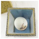 Decorative Hand-Painted Egg in Display Case with Gift Box